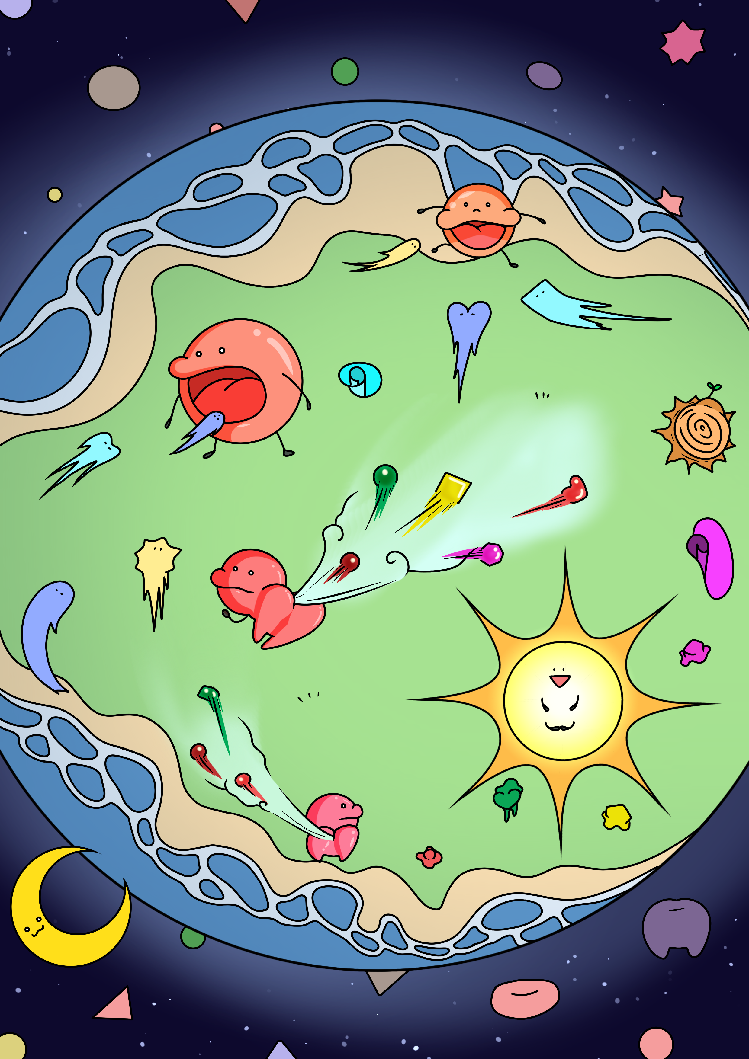 イラスト「循環する○い地球」（渡部花梨）