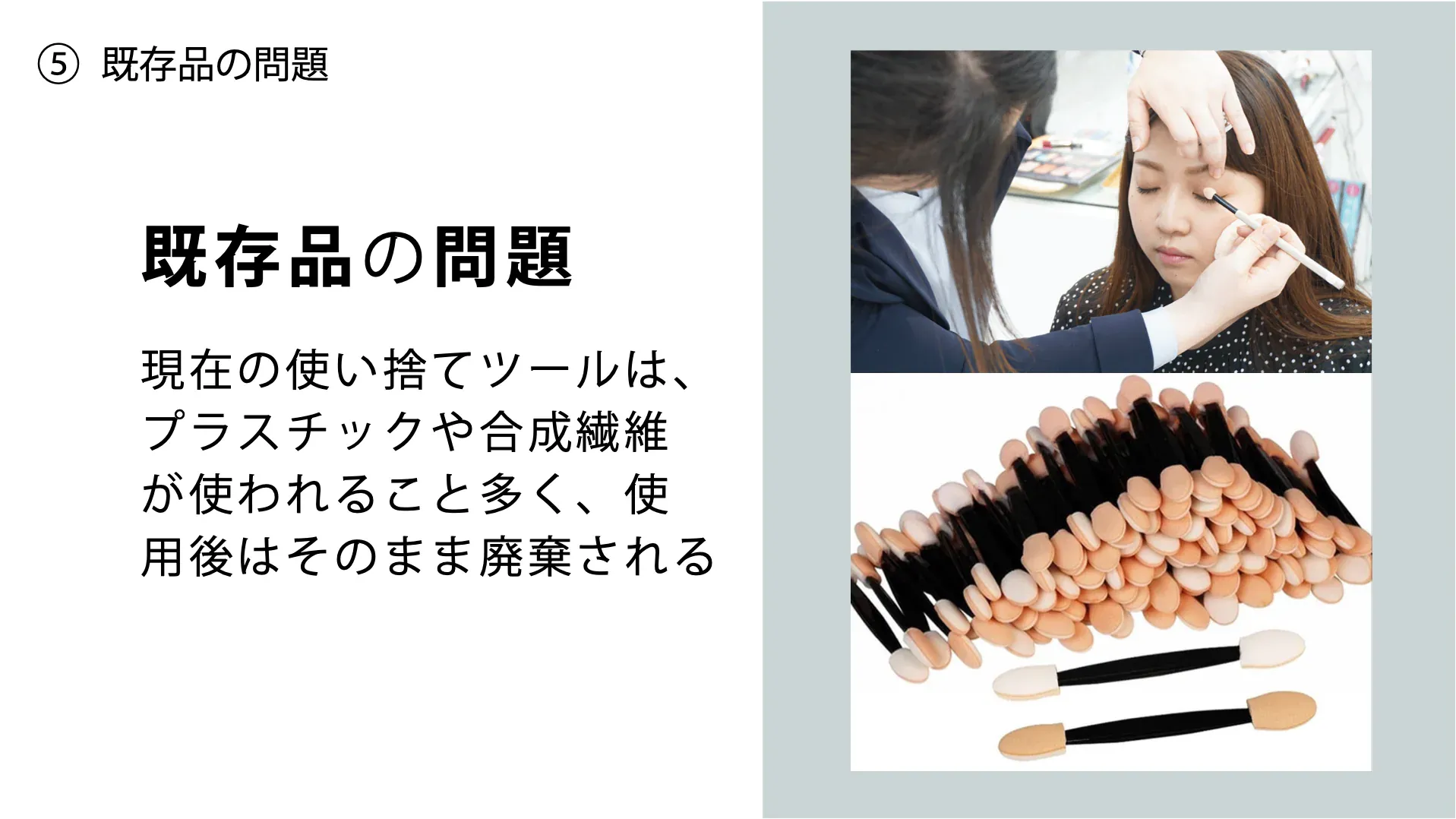 人工クモ糸から考える、ディスポーザブル・メイクツールのプレゼン資料 6ページ目