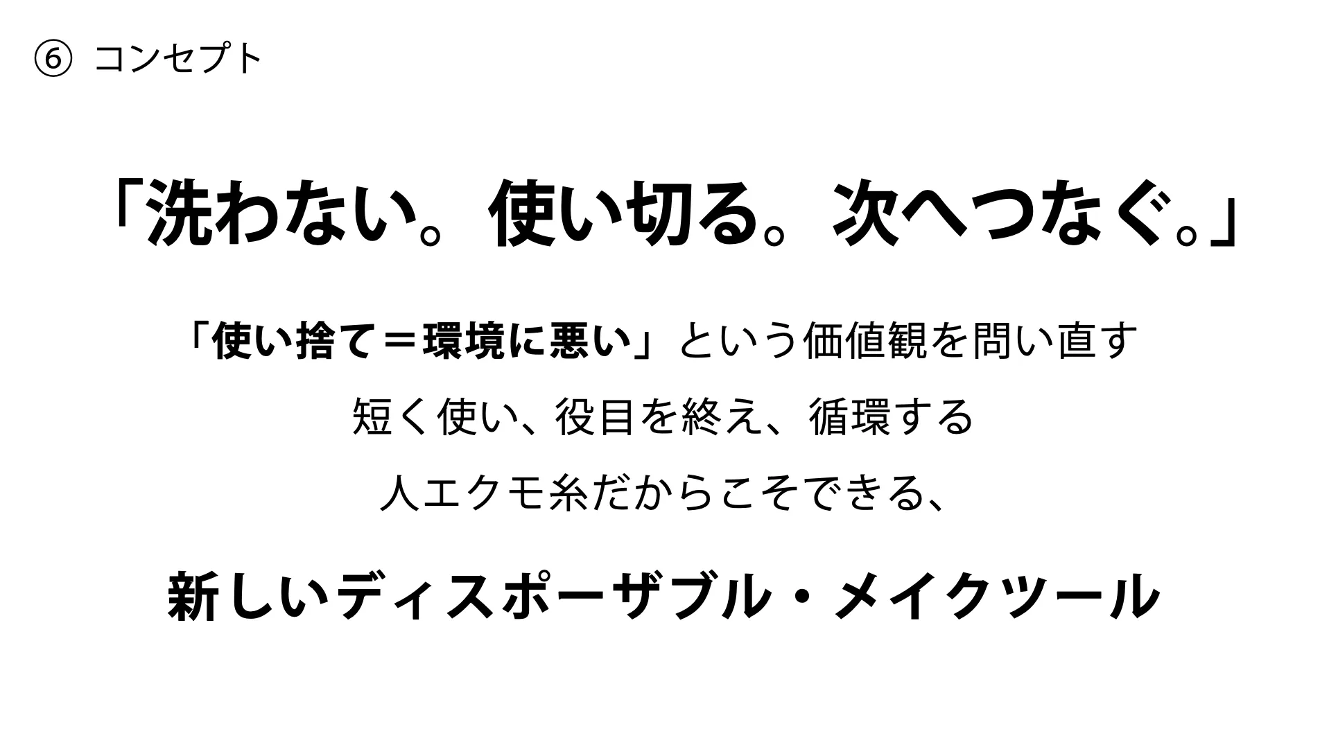 人工クモ糸から考える、ディスポーザブル・メイクツールのプレゼン資料 7ページ目