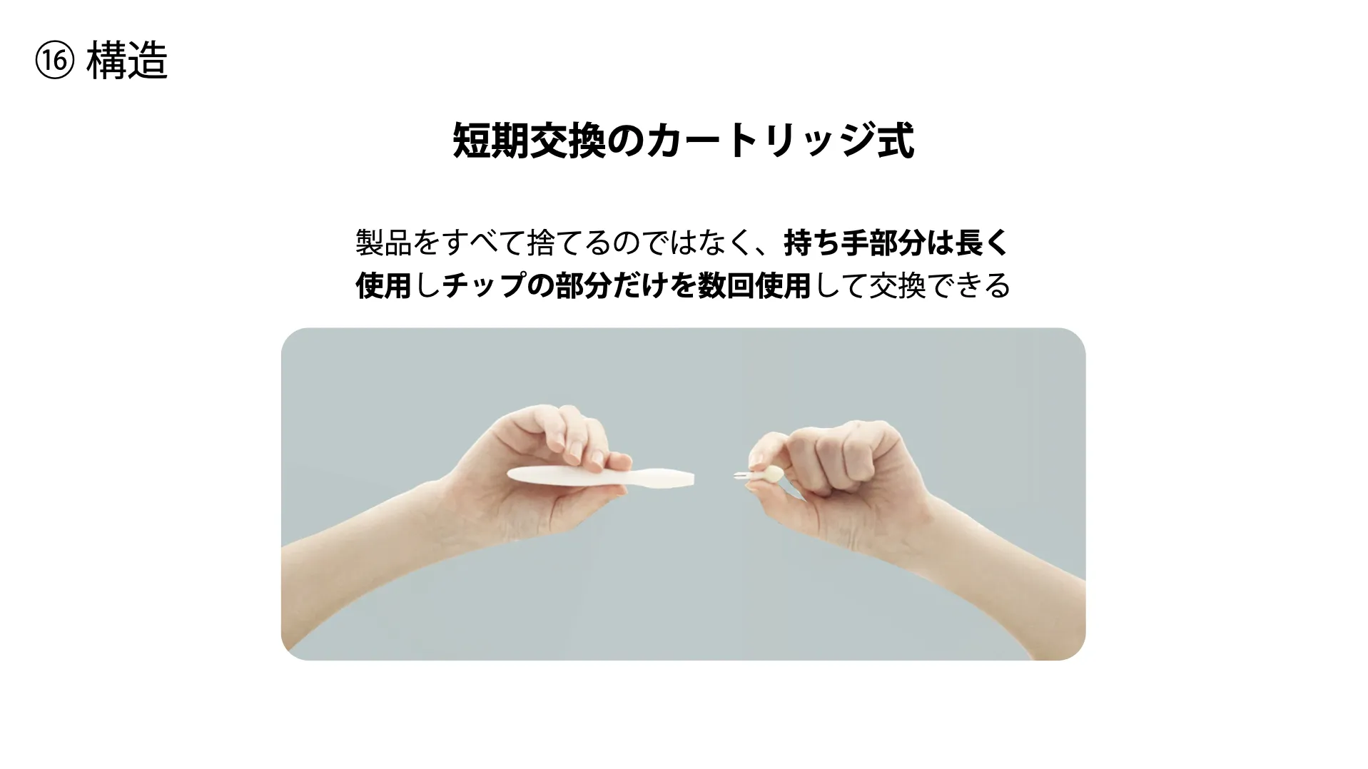 人工クモ糸から考える、ディスポーザブル・メイクツールのプレゼン資料 17ページ目